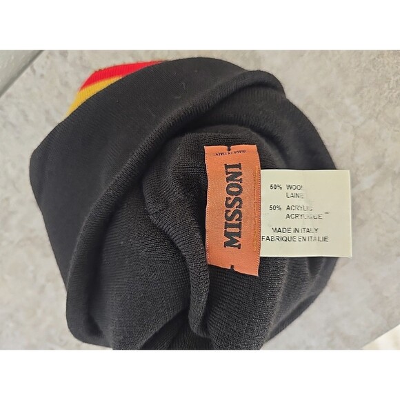 Missoni Logo Wool Blend Beanie Cap MSRP $385
